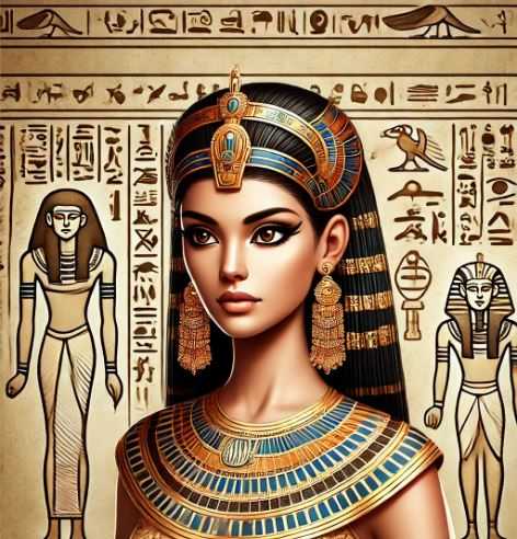 Mujer Egipcia con aros de oro
